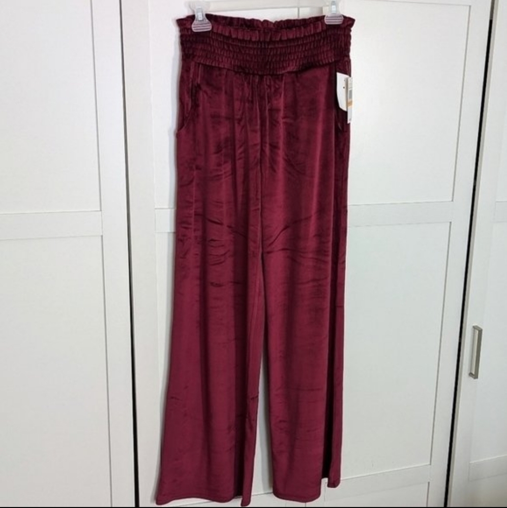 MICHAEL KORS | Burgundy Velour Flowy Pull On Pants Size Small